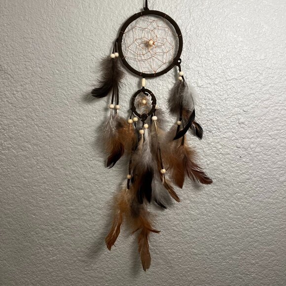 Eco friendly natural hand-crafted web dreamcatcher windchime wall decor hanging - Picture 1 of 2